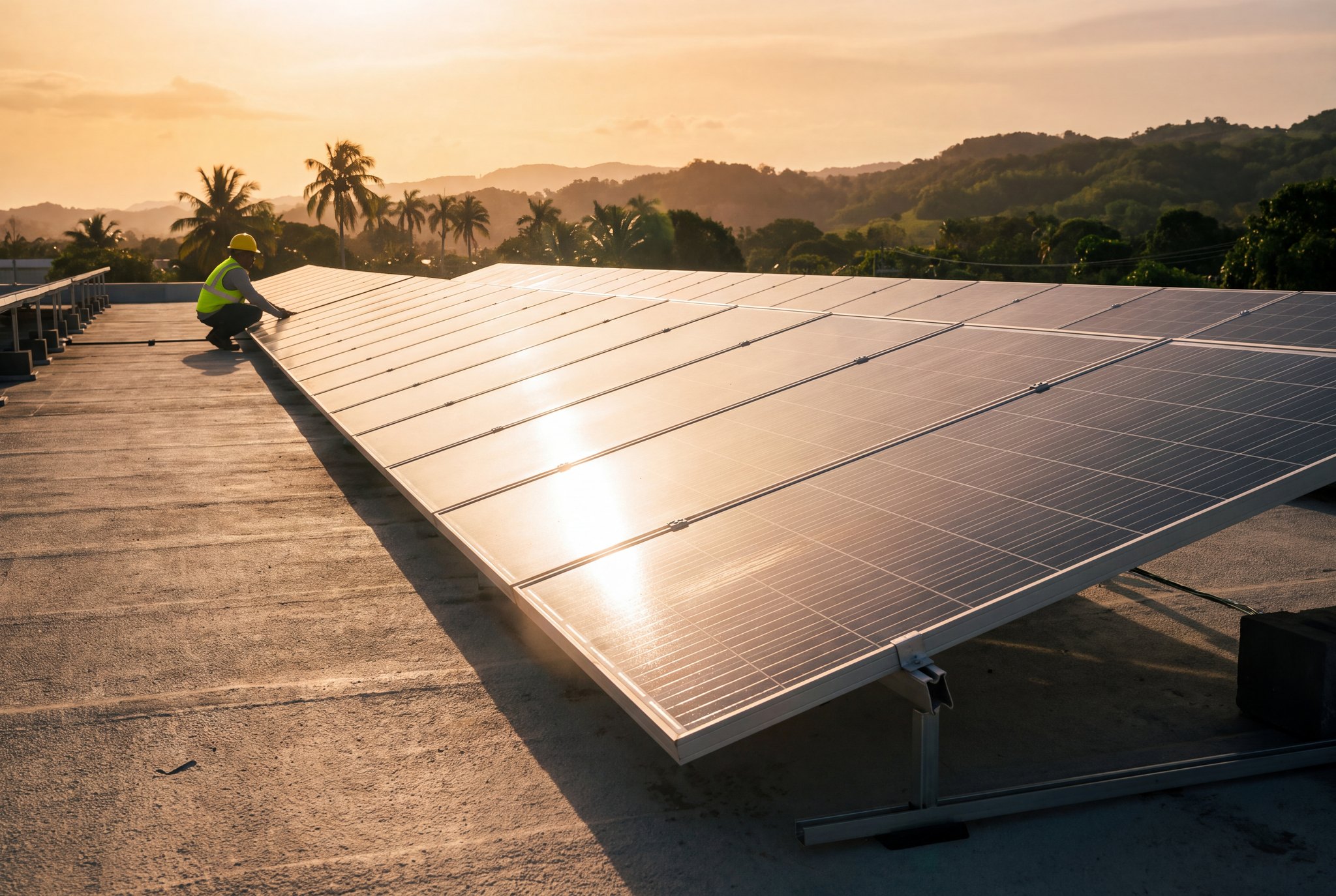 Solar panel installation in Puerto Rico